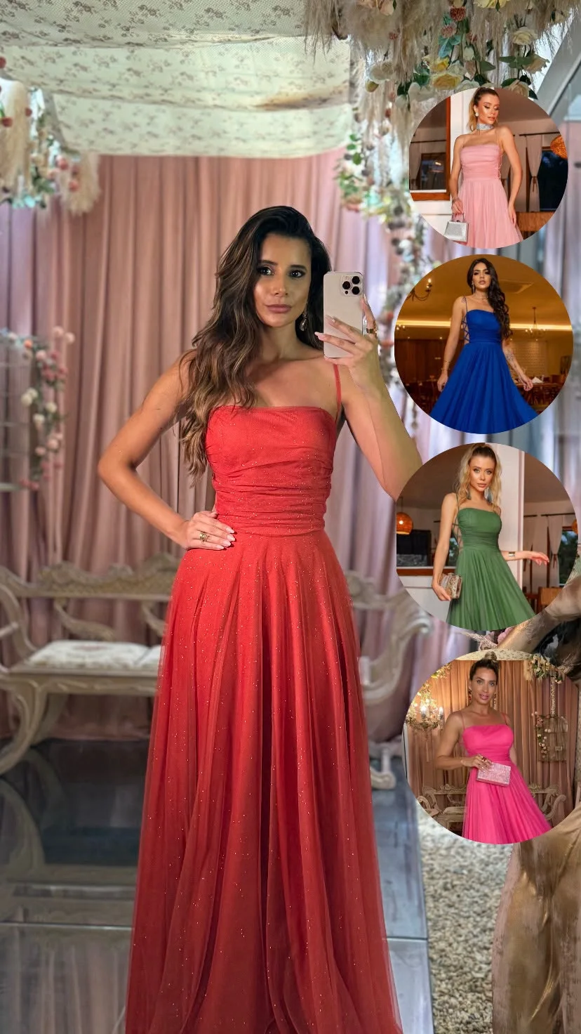 Vestido de festa tomara que caia bordado